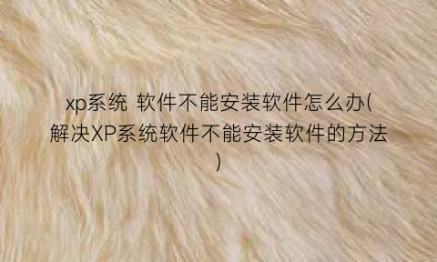 “xp系统软件不能安装软件怎么办(解决XP系统软件不能安装软件的方法)